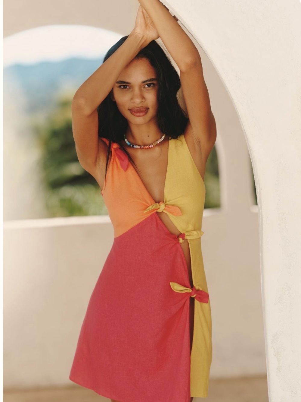 NWT Celandine Linen Blend Colorblock Mini Dress – Size Large